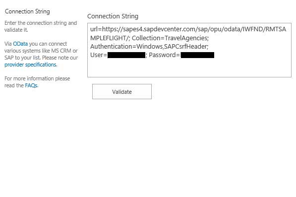 SharePoint Data Integration Enter Connection String Layer2 SharePoint Data Integration Enter Connection String Layer2