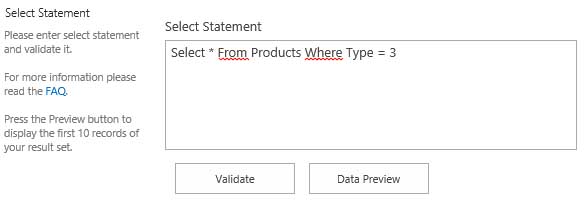 SharePoint Data Integration Select Data Set Layer2 SharePoint Data Integration Select Data Set Layer2