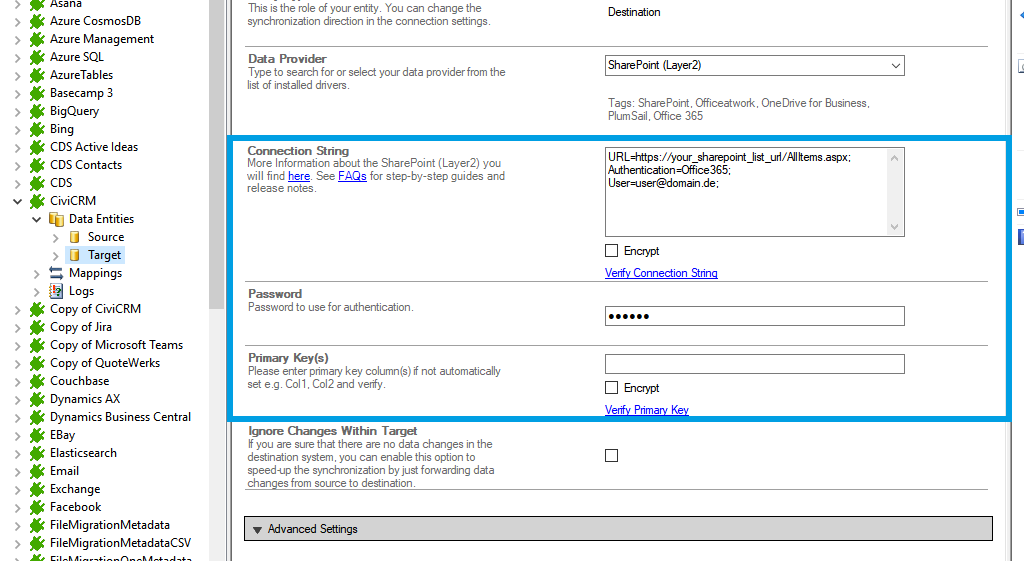 Step 3 CiviCRM integration target setup