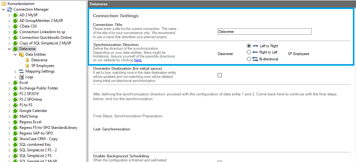 Layer2 Cloud Connector Connection Configuration