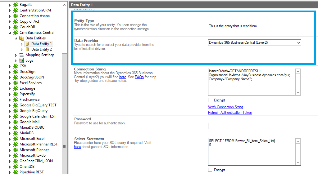 Step 2 Dynamics 365 Business Central integration source setup.png