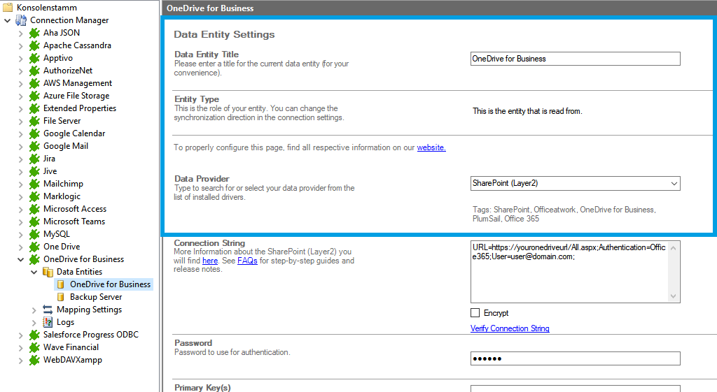 Step 2 OneDrive integration source setup